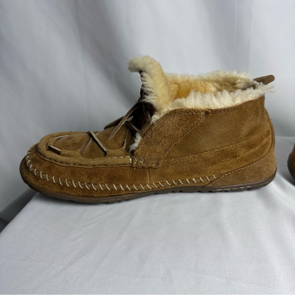 LL Bean Men's Wicked Good Lodge Chukkas Booties Moccasins Brown Size 10 Medium - Picture 9 of 14